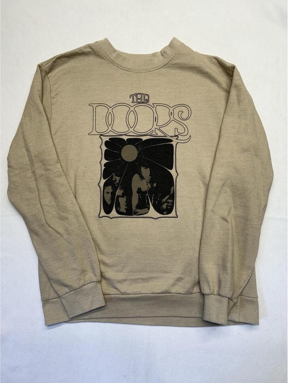 The Doors Licensed Crewneck Sweatshirt Light Brown Jim Morrison Size Large Cozy